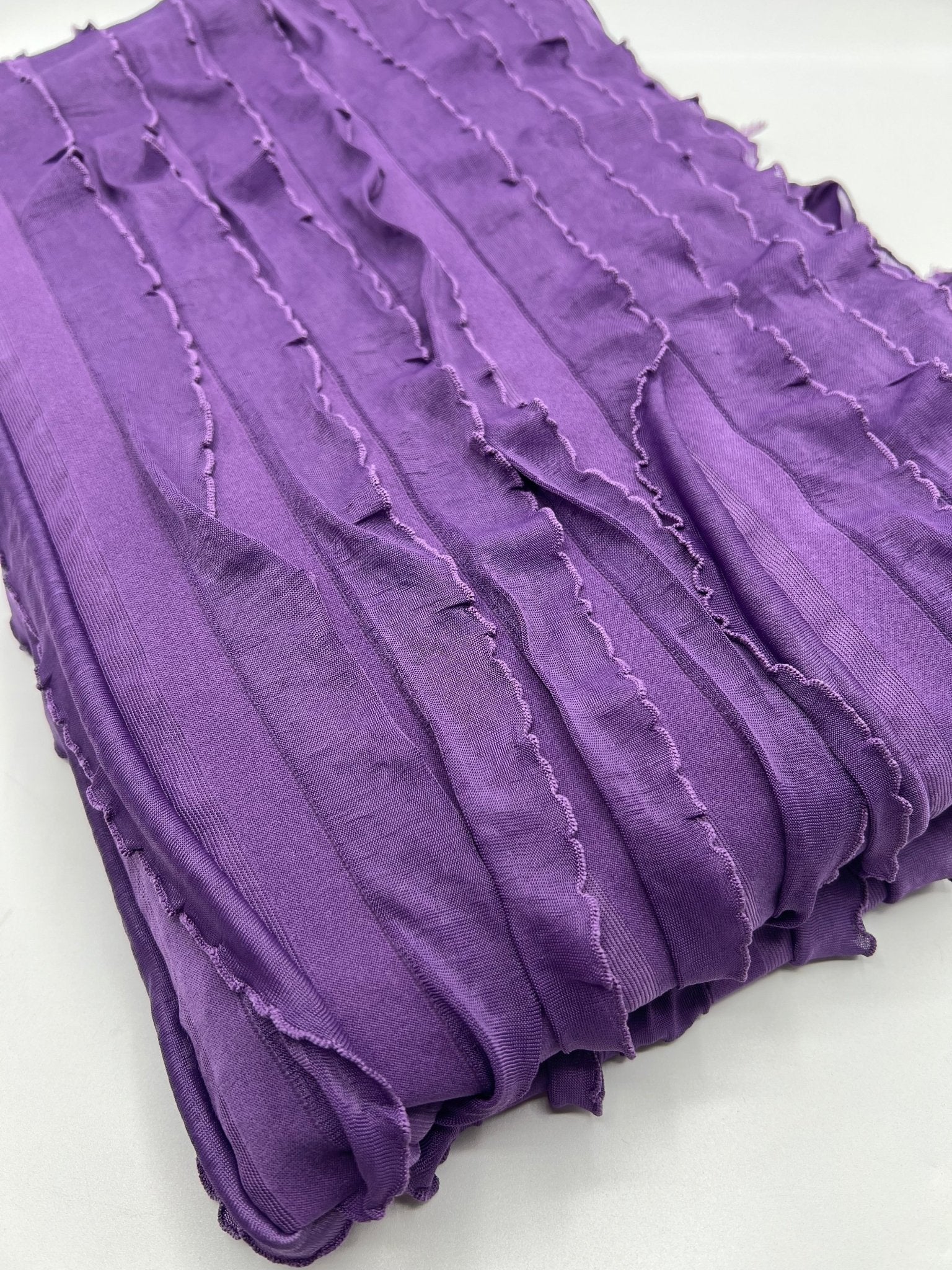 Purple Ruffle Textured 4 Way Stretch Fabric - T9 Fabrics